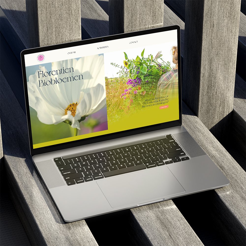 Florentien Biobloemen website on macbook